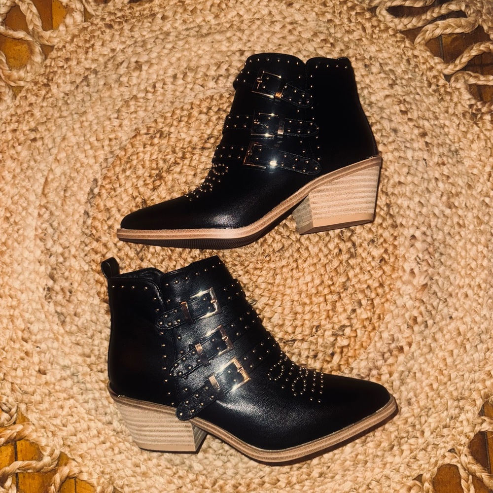 Corky’s Black Studded Ankle Boots